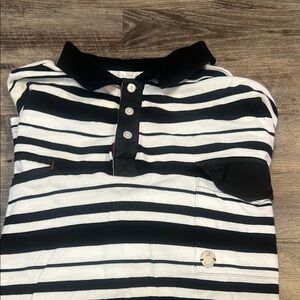 Striped Black and White Kids Polo Shirt